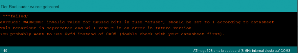 Ignore warning of the Arduino IDE